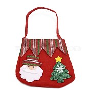 Christmas Non-woven Fabrics Candy Bags Decorations, with Handle, for Christmas Party Snack Gift Ornaments, Red, Santa Claus Pattern, 29x18x1~1.5cm(ABAG-I003-04A)