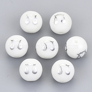 Electroplate Glass Beads, Round with Constellations Pattern, Platinum Plated, Libra, 10mm, Hole: 1.2mm(EGLA-S178-11I-01)