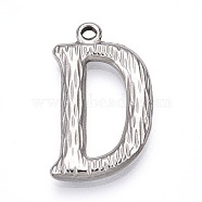 Brass Pendants, Letter A~Z, Letter D, 23x14x3mm, Hole: 1.6mm(KK-N254-218P-D)