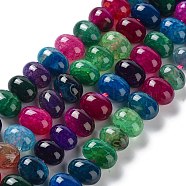 Natural Agate Beads Strands, Dyed & Heated, Egg, Colorful, 12~14x9~10mm, Hole: 1.4mm, about 19~20pcs/strand, 7.48 inch(19cm)(G-G021-03B-14)