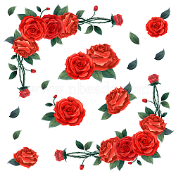 PVC Wall Stickers, Wall Decoration, for Valentine's Day, Rose Pattern, 800x390mm(DIY-WH0228-456)