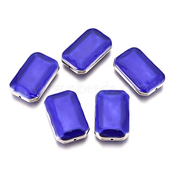 CCB Plastic Beads, with Enamel, Rectangle, Platinum, Blue, 38.1x24.2x9.7mm, Hole: 1.8mm(CCB-L007-V01-P)