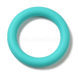 Silicone Beads, Ring, Dark Turquoise, 65x10mm, Hole: 3mm(SIL-Z010-03F)