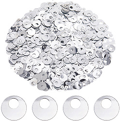 5Sets Iridescent PVC Paillette/Sequin Links, Flat Round, Gainsboro, 4~10x0.2mm, Hole: 1~4mm,(PVC-SC0001-16E)
