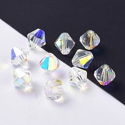 Imitation Austrian Crystal Beads, Grade AAA, Faceted, Bicone, Clear AB, 8x8mm, Hole: 0.9~1mm(SWAR-F022-8x8mm-540)