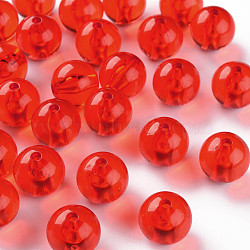 Transparent Acrylic Beads, Round, Red, 16x15mm, Hole: 2.8mm, about 220pcs/500g(MACR-S370-A16mm-712)
