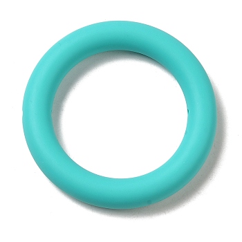 Silicone Beads, Ring, Dark Turquoise, 65x10mm, Hole: 3mm