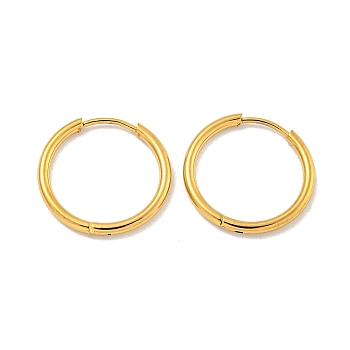 202 Stainless Steel Huggie Hoop Earrings, with 304 Stainless Steel Pins for Women, Golden, 17x1.8mm