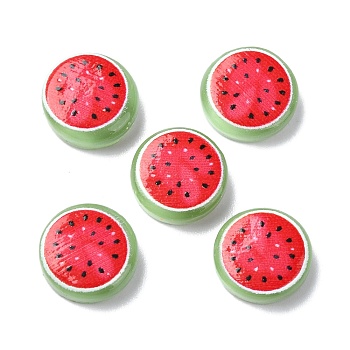 Fruit Series Opaque Resin Cabochons, Watermelon, 10x3.5mm