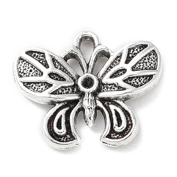 Tibetan Style Alloy Pendant Rhinestone Settings, Butterfly, Antique Silver, Fit for 1.4mm Rhinestone, 17x20.5x3mm, Hole: 1.5mm, about 276pcs/500g