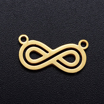 201 Stainless Steel Pendants, Double Infinity, Golden, 8x16.5x1mm, Hole: 1.2mm