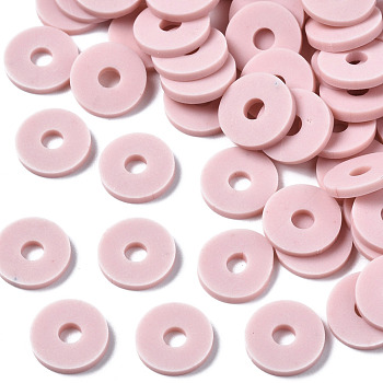 Eco-Friendly Handmade Polymer Clay Beads, Disc/Flat Round, Heishi Beads, Thistle, 8x0.5~1mm, Hole: 2mm, about 13000pcs/1000g