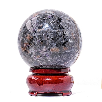 Natural Gemstone Sphere Ornament, Crystal Healing Ball Display Decorations with Base, for Home Decoration, 50mm