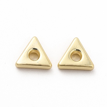 Alloy Beads, Long-Lasting Plated, Cadmium Free & Lead Free, Triangle, Light Gold, 6x8x2.5mm, Hole: 1.8mm