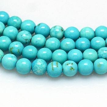 Natural Magnesite Beads Strands, Dyed & Heated, Round, 10mm, Hole: 1mm, about 38~40pcs/strand, 16 inch