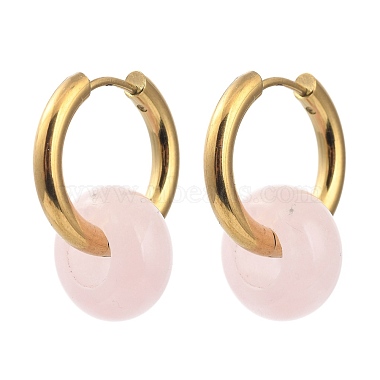 Rondelle Rose Quartz Earrings
