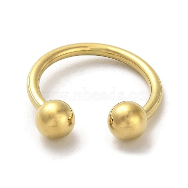Round Ball 304 Stainless Steel Cuff Ring(RJEW-C036-03A-G)-2
