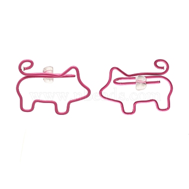 Открытые железные серьги-гвоздики в форме свиньи(EJEW-JE04728)-2