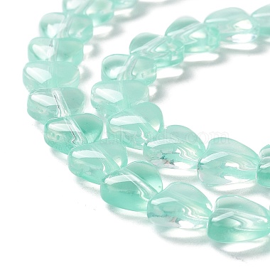 Aquamarine Heart Glass Beads