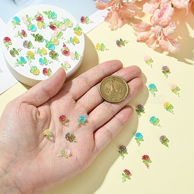 50Pcs 5 Colors Transparent Resin Decoden Cabochons(RESI-YW0001-66)-5