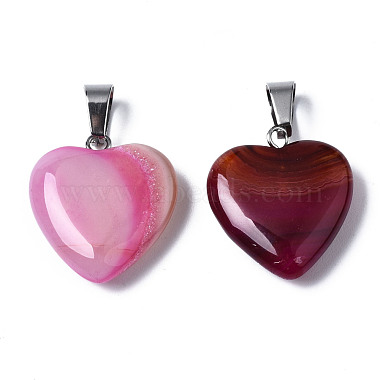 Natural Banded Agate/Striped Agate Pendants(G-T122-24A)-3