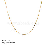 Stainless Steel Coffee Bean Chain Necklaces, Golden, 15.75 inch(40cm)(PW-WG8A4BA-09)