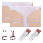 Passport Holder Sets, include Manganese Brass Binder Clips, Rectangle PVC File Pockets, Stainless Steel Pen Clips, Kraft Paper Card Holder, 33.5x24.5x21.5mm(AJEW-WR0003-44)
