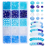 15 Styles Electroplate Glass Beads, Opaque Solid Color, AB Color Plated, Faceted, Rondelle, Mixed Color, 4~8x3~6mm, Hole: 0.4~1mm(EGLA-PH0001-60)