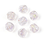 Handmade Foil Lampwork Beads, Nuggets, Clear, 9~10.5x10~11.5x10~11.5mm, Hole: 1.2~1.8mm, about 50pcs/strand, 19.29~20.47''(49~52cm)(FOIL-T007-01A)