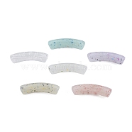 Marbled Stone Style Opaque Acrylic Beads, Curved Tube, Mixed Color, 31.5x7.5~8mm, Hole: 1.6mm(X-OACR-G009-04A)