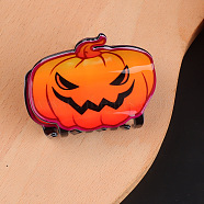 Halloween PVC Claw Hair Clips, Hair Accessories for Women & Girls, Pumpkin, 58x54x42mm(PW-WGE914D-03)