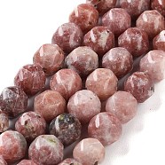 Natural Plum Blossom Jade Beads Strands, Faceted, Double Hearted & Star Cut Beads, 8.5~10.5x9~10.5mm, Hole: 0.8mm, about 40~42pcs/strand, 15.43~15.94 inch(39.2~40.5cm)(G-NH0021-A20-02)