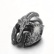 Tibetan Style Alloy Beads, Gladiator Helmet Charms, Gunmetal, 15x10x9mm, Hole: 2mm(PALLOY-E420-B)