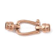 Ion Plating(IP) 304 Stainless Steel Cord Locks, Polished, Rose Gold, 35x13x7.5mm, Hole: 5mm(STAS-C109-25RG)