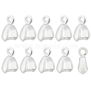 10Pcs 925 Sterling Silver Ice Pick Pinch Bails, Silver, 8x3mm, Hole: 4mm, Pin: 0.9mm(FIND-BC0003-84)