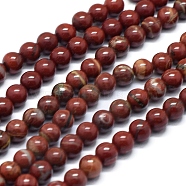 Natural Red Rainbow Jasper Beads Strands, Round, 6mm, Hole: 0.8mm, about 66pcs/Strand, 15.94 inch(40.5cm)(G-F678-42)