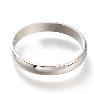 304 Stainless Steel Plain Band Rings, Stainless Steel Color, 3mm, US Size 7~7 3/4(17.3~17.9mm)(RJEW-B0006-7-03P)