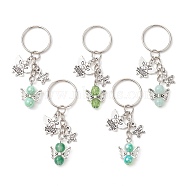 Acrylic Keychains, with Tibetan Style Alloy Pendants and Iron Split Key Rings, Angel, Mixed Color, 75mm(KEYC-JKC00761)