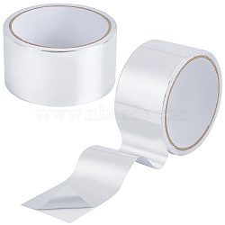 Gorgecraft Aluminum Foil Tape, Fiberglass Fabric Tape, High Temperature Resistance Repair Tape for Water Pipe, Exhaust Pipe, Silver, 50x0.06mm, 10m/roll(AJEW-GF0006-08)
