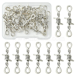 20Pcs Tibetan Style Alloy Connector Charms, Cadmium Free & Lead Free, Knot, Antique Silver, 33.5x10.5x4.5mm, Hole: 2.5x4mm(FIND-FS0003-30)