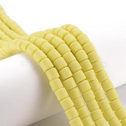 Polymer Clay Bead Strands, Column, Champagne Yellow, 5~7x6mm, Hole: 1.5~2mm, about 61~69pcs/strand, 15.74 inch(CLAY-T001-C01)