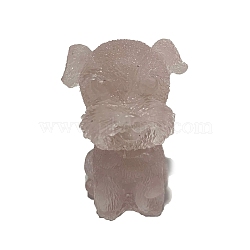 Resin Dog Display Decoration, with Natural Rose Quartz Chips inside Statues for Home Office Decorations, 25x30x40mm(PW-WG36855-06)