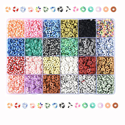 DIY Stretch Bracelet Jewelry Kits, including Handmade Polymer Clay Beads, Elastic Crystal Thread, Mixed Color(CLAY-YW0002-40)
