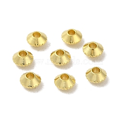 Rack Plating Brass Spacer Beads, Long-Lasting Plated, Cadmium Free & Lead Free, Bicone, Real 18K Gold Plated, 4x2.5mm, Hole: 1.2mm(KK-P246-05G)