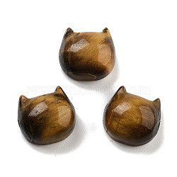 Natural Tiger Eye Beads, Cat Head Shape, 14~16.5x13~15.5x7.5~10mm, Hole: 1.2~1.6mm(G-H007-03E)