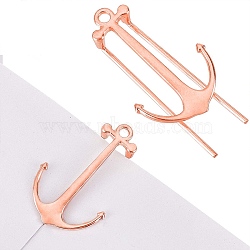 Alloy Bookmark Findings, Anchor Bookmark Clips, Rose Gold, 69.5x36.5x13.5mm, Hole: 3.5mm(AJEW-WH0020-50RG)