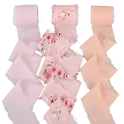 Polyester Ribbon, Raw Edged Ribbon, for Wedding Invitations, Bouquets, Gift Wrapping, Mixed Color, 1-3/4 inch(43mm), about 5.47 Yards(5m)/Set(OCOR-CP0001-16C)