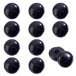 12Pcs Cowhide Shank Buttons, Half Round, 1-Hole, Black, 20.5x15.5mm, Hole: 3x2.5mm(BUTT-ME0001-41A)