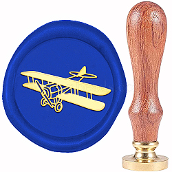 Brass Wax Seal Stamp, with Wood Handle, Golden, for DIY Scrapbooking, Plane Pattern, 20mm(AJEW-WH0337-014)