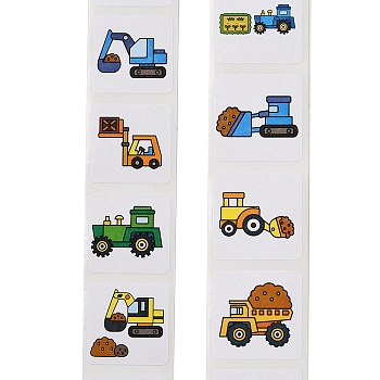 Sealing Label, Picture Stickers, Vehicle, 25mm, about 500pcs/roll